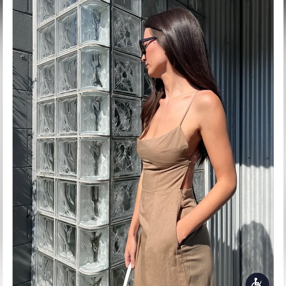 Oak + Fort linen blend jumpsuit NWT size S in Tan - Picture 6 of 7